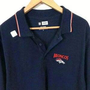 NFL Denver Broncos Men Blue M Cotton Polo Shirt